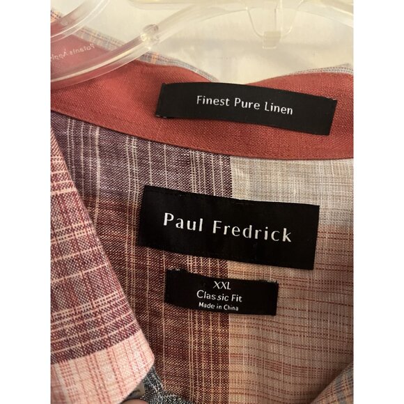 Paul Frederick Linen 2XL Long Sleeve Shirt Classic Fit 100% Linen Multicolor - Picture 2 of 12